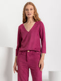 PINK POA - Blusa Lais Manga Longa Malha Nobu Magenta