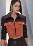 ALPHORRIA - Jaqueta Perfect Leather Caramelo/Preto