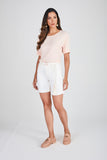 SCALON - Blusa Viscose Manga Curta Salmão