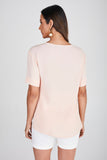SCALON - Blusa Viscose Manga Curta Salmão