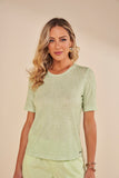 SCALON - T-Shirt Malha Manga Curta Animal Print Verde