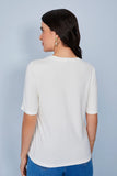 SCALON - T-shirt Malha Manga Curta Folhagem Bale OFF White