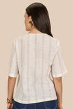 SCALON - Blusa Viscose Manga Curta Color Bege