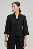 SCALON - Blusa Viscose Manga 3/4 Preto