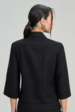 SCALON - Blusa Viscose Manga 3/4 Preto
