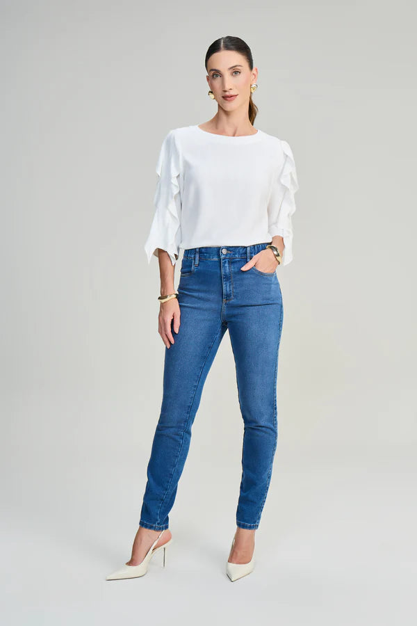 SCALON - Blusa Viscose Manga 3/4 OFF White