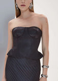 ALPHORRIA - Corset Tailleur com Amarração Preto