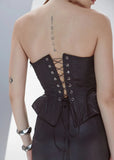 ALPHORRIA - Corset Tailleur com Amarração Preto