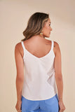 SCALON - Regata Alça Fina Viscose OFF White