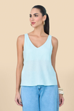 SCALON - Regata Viscose Alça Fina Verde Claro