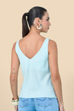 SCALON - Regata Viscose Alça Fina Verde Claro