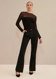 ALPHORRIA - Blusa Slim Tule Cristais Preto