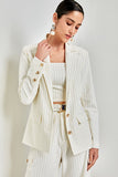 AVE RARA - Blazer Risca De Giz Navy Off White