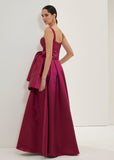 ALPHORRIA - Vestido Longo Com Laco Faixa Magenta