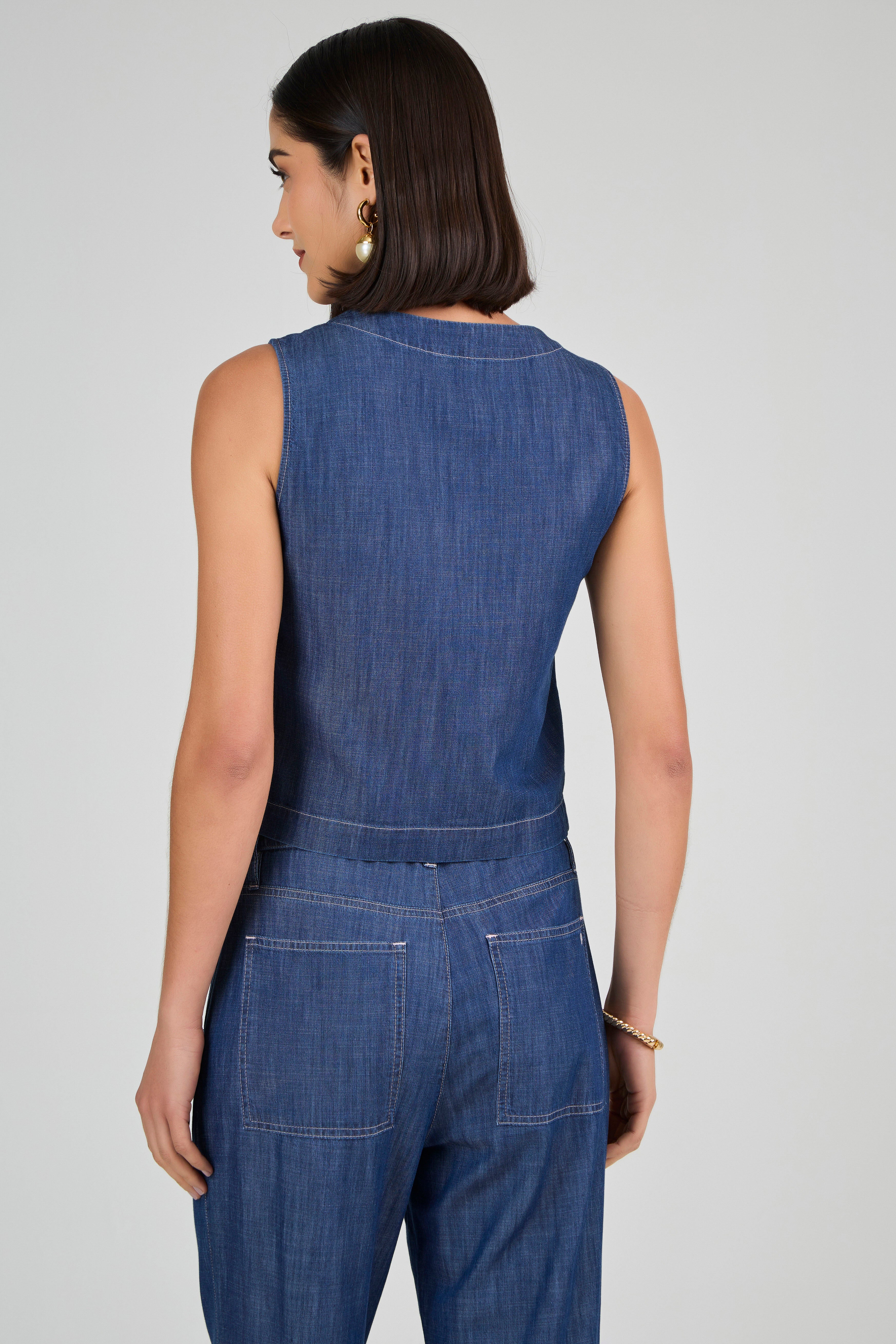 SCALON - Colete Tradicional Destroyer Jeans Escuro