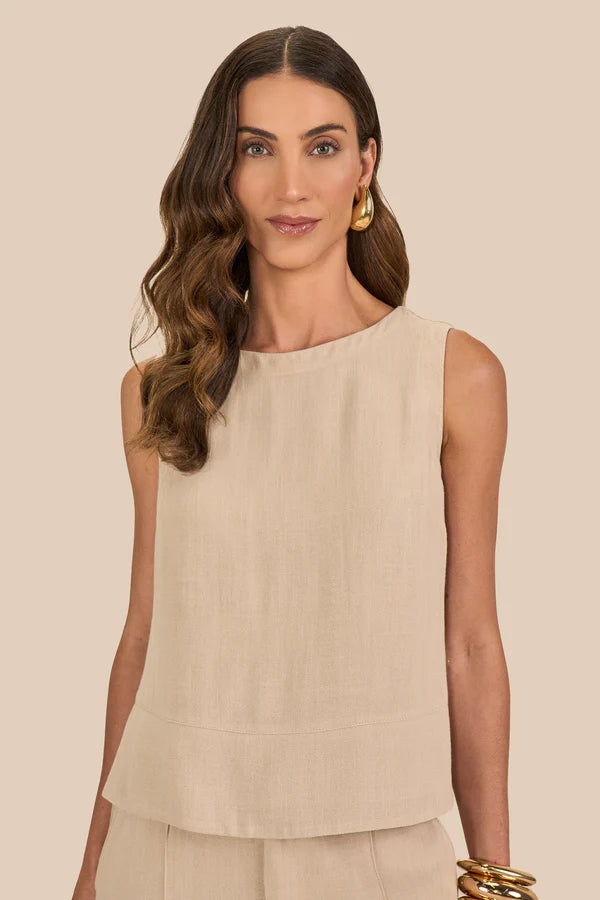 SCALON - Regata Viscose Alça Larga Natural Bege