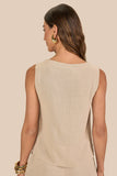 SCALON - Regata Viscose Alça Larga Natural Bege