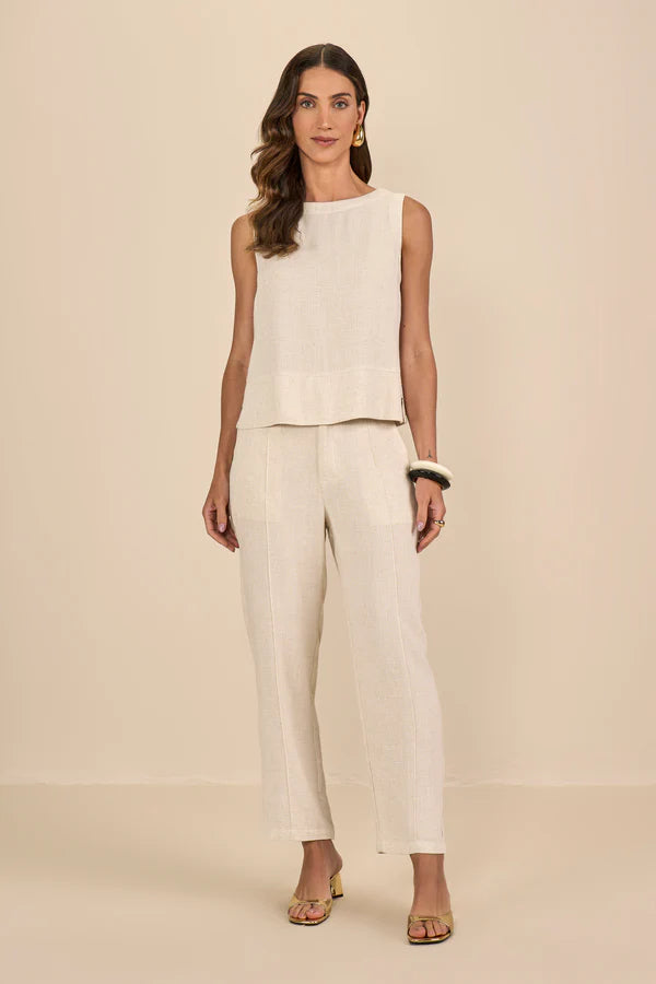 SCALON - Regata Viscose Alça Larga Natural Bege
