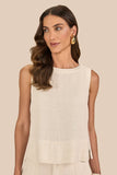 SCALON - Regata Viscose Alça Larga Natural Bege