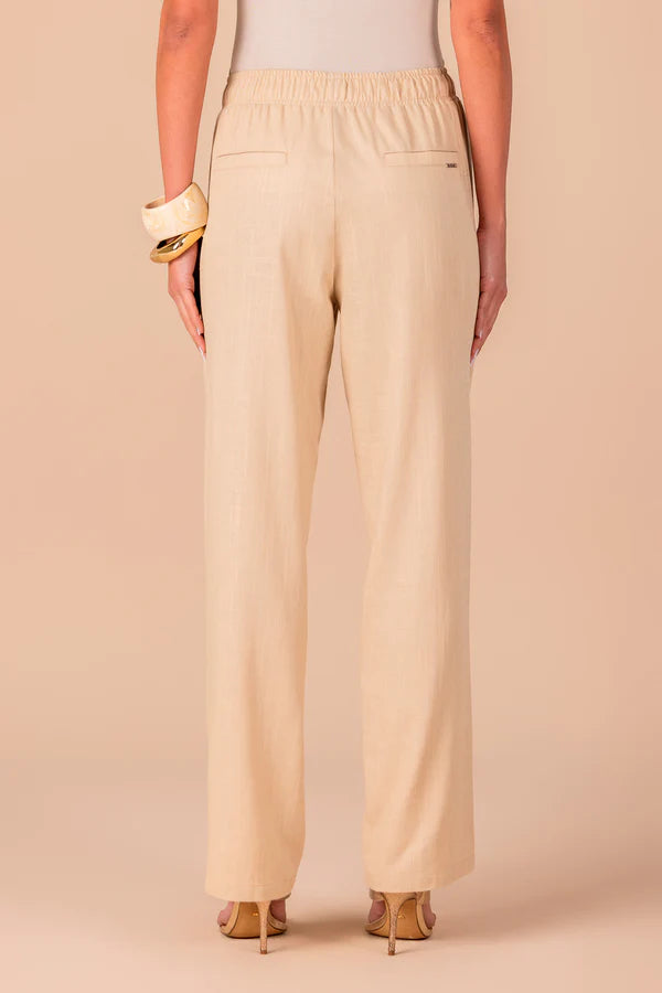 SCALON - Conjunto Viscose Camisa e Palha Bege