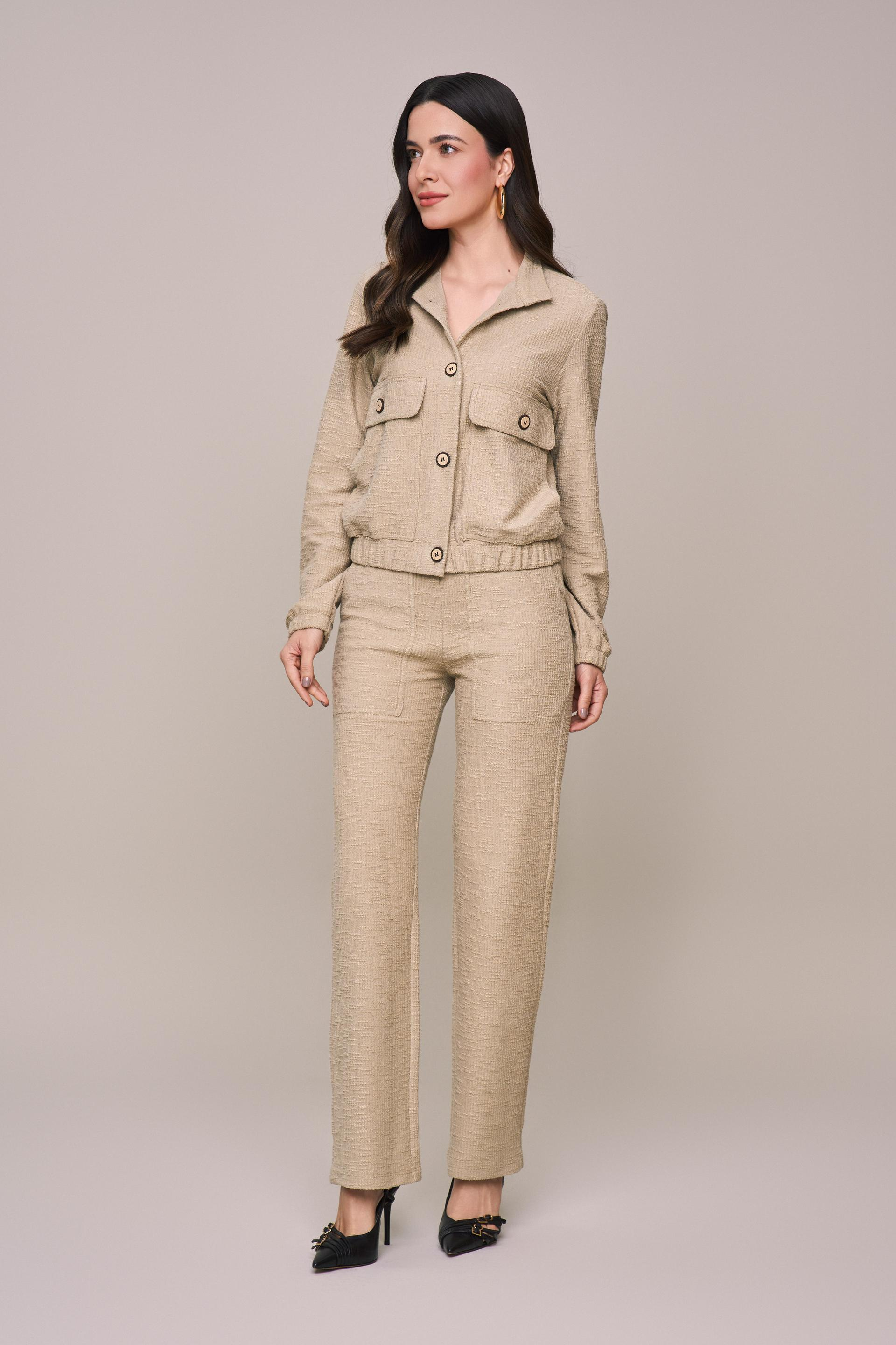 SCALON - Conjunto Moletom Jaqueta Bege