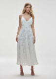 ALPHORRIA - Vestido Mídi com Decote OFF White