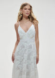 ALPHORRIA - Vestido Mídi com Decote OFF White