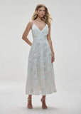 ALPHORRIA - Vestido Mídi com Decote OFF White