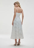 ALPHORRIA - Vestido Mídi com Decote OFF White
