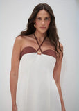 ALPHORRIA - Vestido Longo Bicolor com Fenda Única