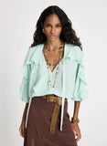 LE LIS BLANC - Blusa Mabel Babados Verde Claro