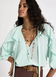 LE LIS BLANC - Blusa Mabel Babados Verde Claro