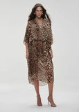 ALPHORRIA - Kaftan com Cinto Animal Print Onça