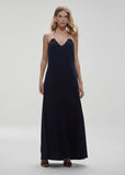 ALPHORRIA - Vestido Longuete Metal Exclusivo Azul Marinho