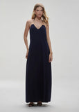 ALPHORRIA - Vestido Longuete Metal Exclusivo Azul Marinho