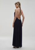 ALPHORRIA - Vestido Longuete Metal Exclusivo Azul Marinho