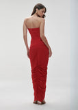 ALPHORRIA - Vestido Longo Maxi Drapeados Vermelho