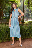 ONE UP - Vestido Camille C/ Cinto Azul
