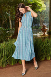 ONE UP - Vestido Camille C/ Cinto Azul