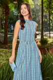 ONE UP - Vestido Camille C/ Cinto Azul