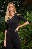 ONE UP - Calca Crepe Black Lateral Swa Preto
