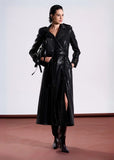 ALPHORRIA - Trenchcoat Croco C/ Faixa Preto