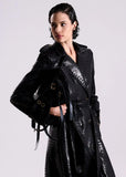 ALPHORRIA - Trenchcoat Croco C/ Faixa Preto