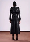 ALPHORRIA - Trenchcoat Croco C/ Faixa Preto