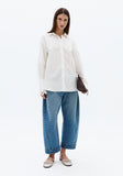 La Moda - Camisa ALongada Punho C/ Bordado OFF White - Verão 27