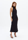 La Moda - Vestido Longo Frente Unica C/ Faixa Preto - Verão 27