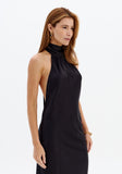 La Moda - Vestido Longo Frente Unica C/ Faixa Preto - Verão 27