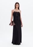 La Moda - Vestido Super Midi de Alça C/ Amarra Preto - Verão 27