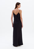 La Moda - Vestido Super Midi de Alça C/ Amarra Preto - Verão 27