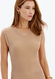 La Moda - Vestido Trico Super Midi Sem Manga OFF White - Verão 27